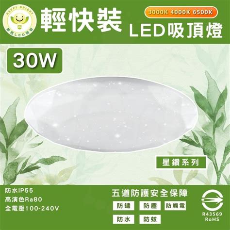 臥室吸頂燈|【HappyBright 樂亮】單入 30W LED吸頂燈 2